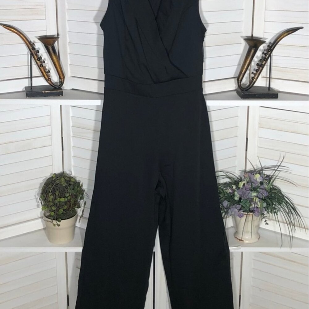 Sincerely Jules Black Jumpsuit Wide Leg Wrap Sleeveless Medium - Picture 4 of 14